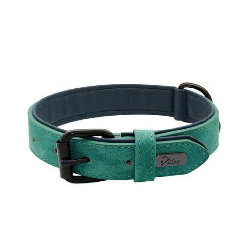 Iron Paw™ Signature series: Padded Leather ID Collar With Integrated Nameplate