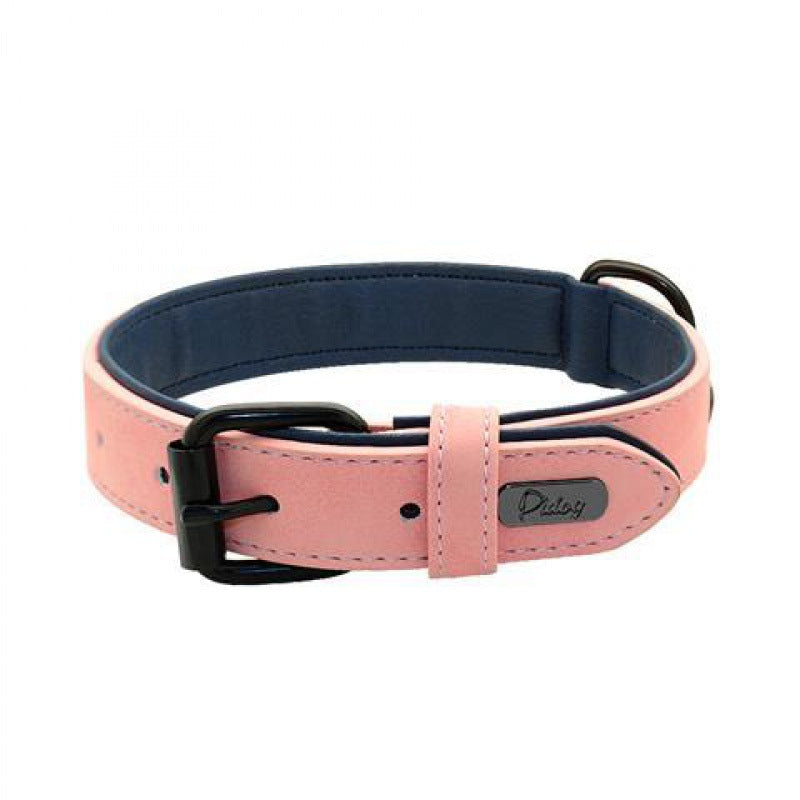 Iron Paw™ Signature series: Padded Leather ID Collar With Integrated Nameplate